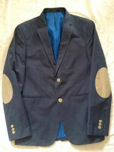 JACK & JONES MENS BLAZER JACKET COTTON NAVY BLUE SZ 50 EU - 40 US - Picture 1 of 9