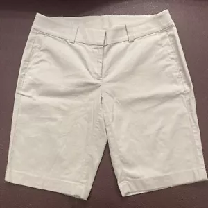 Ann Taylor Beige Cotton Boardwalk Shorts Size 2P Touch Of Stretch! Tailored Cute - Picture 1 of 9