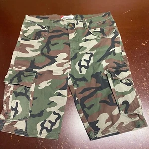 Denim House Herren mehrfarbig Camouflage flache Fronttaschen Cargo Shorts Größe 36 - Bild 1 von 3