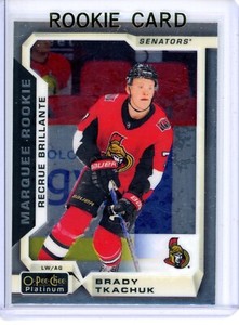 2018-19 O-Pee-Chee Platinum Brady Tkachuk 170 Marquee Rookie Senators RC