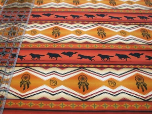 3 Yards Digital Cotton Fabric - Elizabeth's Studio Tucson Western Wolf Stripe - Picture 1 of 1