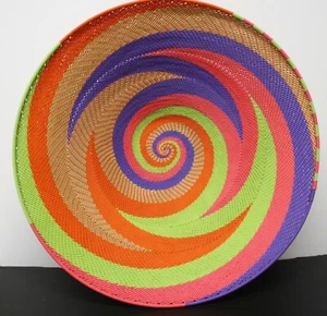 AFRICAN 14½'' ZULU Telephone Wire Basket Bowl #29 B - Picture 1 of 7