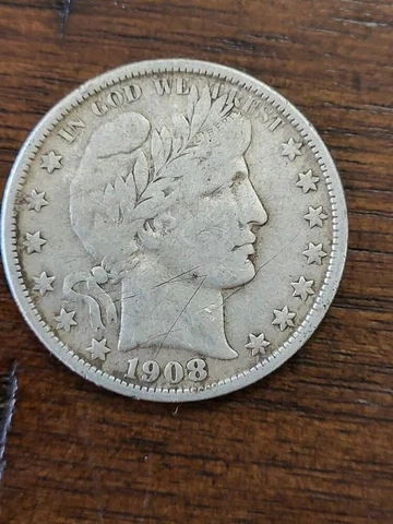 1908 O Barber Half Very Fine scratched Cover