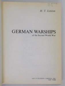 Book German Warships of the Second World War H T Lenton HB WWII Arco Publishing - Picture 1 of 3