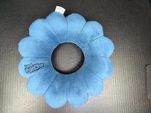 Total Pillow™️ Airplane Travel Pillow Blue Microbead Contour Neck Lumbar Support - Picture 1 of 8