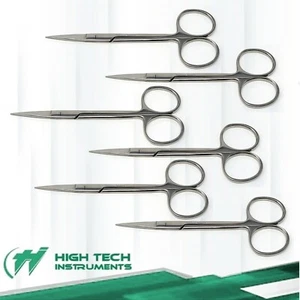 6 IRISSCHEREN 4,5 ZOLL EDELSTAHL GERADE SPITZE CHIRURGISCHE DENTALINSTRUMENTE - Bild 1 von 3
