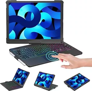 Funda con teclado giratorio retroiluminada con panel táctil para iPad 7/8/9/10ª generación Air 5 4 3 Pro 11" - Imagen 1 de 29