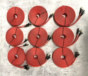 9Pack Cat 8 Ethernet Cable 40Gbps 2000Mhz High Speed Flat Nylon Braided 25FT Red - Afbeelding 1 van 6
