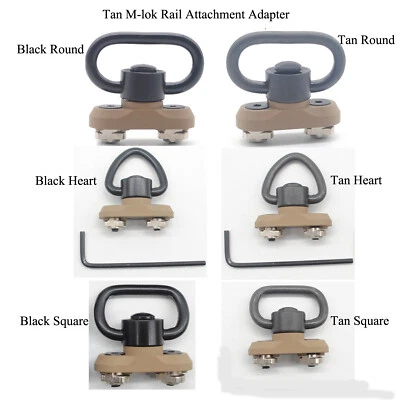 Tan M-lok Rail Attachment Adapter with 8 Styles QD Sling Swivels Set Aluminum - Image 1 of 4