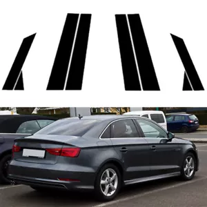 Gloss Black For 2013-2020 Audi A3 Sedan Window Pillar Posts Door Trim Cover Set - Picture 1 of 11