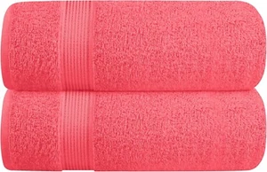 Cotton 2 Pack Oversized Bath Towel Set 28x55 inches Large Bath Towels Ultra - Picture 1 of 2