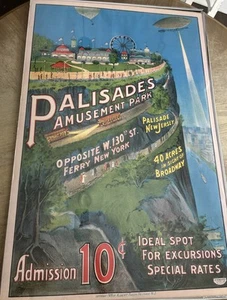 Póster Vintage Palisades Parque de Atracciones Publicidad Vintage Excelente Estado DESC - Imagen 1 de 8