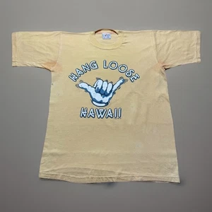 Vintage Thrashed 1984 Hang Loose Hawaii Shaka Surf Single Stitch T-Shirt - Large - Picture 1 of 11