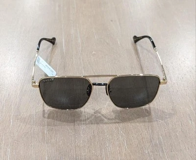 $550 Mens Authentic GUCCI 57mm Round Aviator Sunglasses Gold - Image 1 of 4