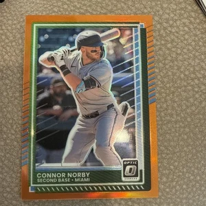Béisbol Donruss Optic 2025 #39 Connor Norby naranja Prizm paralelo/199 Miami - Imagen 1 de 3