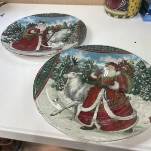 2-10" Handgefertigte Weihnachtsmann Teller - Bild 1 von 7