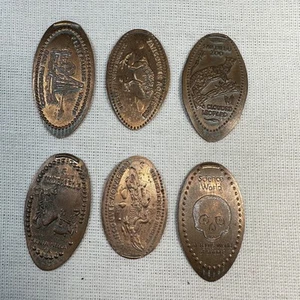 6 pressed pennies Vancouver aquarium S.Francisco Wharf San Diego Zoo Santa Nella - Picture 1 of 2