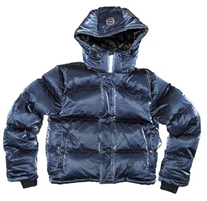 Aritzia Super Puff Shorty Jacket Hi-Gloss Blue M Liquid Shine Puffer SHIPS FREE - Picture 1 of 20