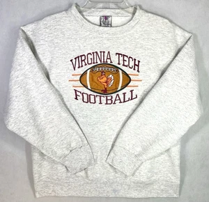 Vintage 90s Mens Virginia Tech Hokies College Embroidered Sweatshirt Size M boxy - Bild 1 von 11
