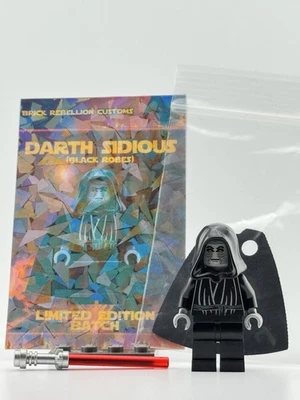 Lego Star Wars TCS/Clásico/OG Estilo BR Customs Darth Sidious Batas Negras Impresas Foto 1 de 4
