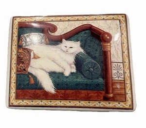 Vintage Russ Berrie Vier Jahreszeiten Katze Schmuck Schmuckkästchen handbemalt Porzellan - Bild 1 von 9
