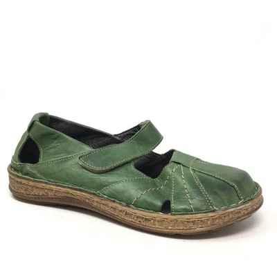 V Italia Genova Mary Jane Mocasines Zapatos Mujer Talla 10 EE. UU. 40 UE Cuero Verde Foto 1 de 4
