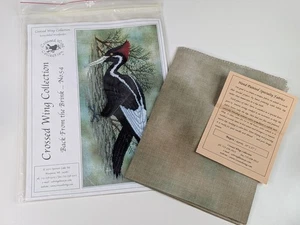 Crossed Wing Collection Ivory-Billed Woodpecker Cross Stitch Pattern w/Fabric - Picture 1 of 9