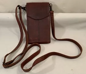 Duluth Trading Brown Lifetime Leather Crossbody Phone Case: Credit Card Holder - Picture 1 of 12
