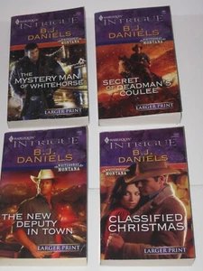 B.J. DANIELS WHITEHORSE MONTANA HARLEQUIN INTRIGUE LOT OF 4 PB BOOKS LARGE PRINT - Picture 1 of 6