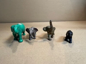 4 Porcelain /Alloy Elephant Statues Good luck fortune seeker. Jungle - Picture 1 of 14