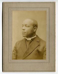 Priest, Antique African American Cabinet Card, Black Religious Figure, New York