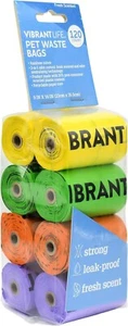 Vibrant Life 120 PET WASTE BAGS | RAINBOW COLORS FRESH SCENT DURABLE LEAK-PROOF - Picture 1 of 3