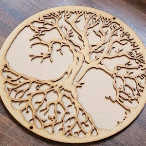 Large Wooden 3D Irish Tree of life Sign Wall Art Door Hanging Plaque Unpainted - Picture 1 of 12