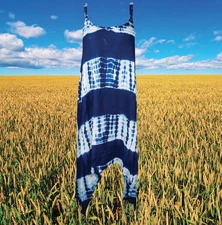 Women Beach Dress, Travel, Strappy Swirl Tiedye High Low Summer Casual Dresses S