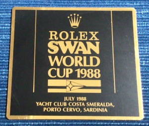 Vintage 1988 Rolex Swan Mistrzostwa Świata Yacht Club Tablica wyścigowa Fob Porto Cervo Sardynia