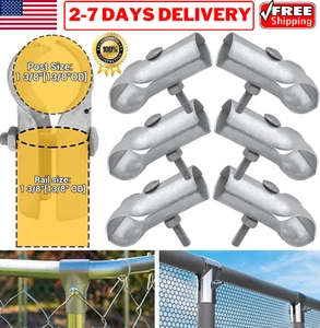 6 Stück Maschendglied Zaun Endschiene Panel T-Schellen T-Gelenk Rohrverbinder verzinkt - Bild 1 von 22