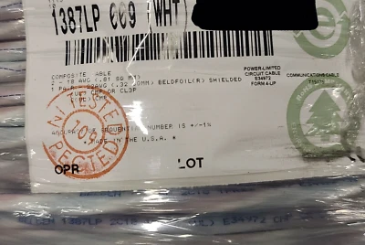 Belden 1387LP 22/1P+18/2C Lighting/Multi-Media Control Cable FEP/PVDF CMP /50ft - Image 1 of 4