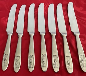 Gibson stainless flatware Coke lot of 7 dinner knives EUC polished - Picture 1 of 4