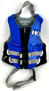HO Sports Youth Life Jacket Vest Kids Child 30-50lbs Dual Flex Zone Black & Blue - Picture 1 of 13