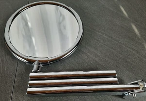 Kosmetikspiegel Wandmontage Edelstahl mit dreifachem Gelenk Vergrößerungsspiegel - Bild 1 von 6