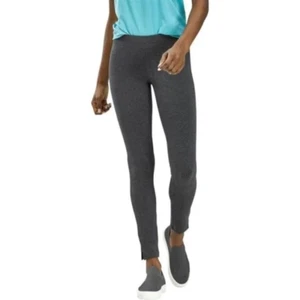 (NWT) Utopia by HUE Gray Heather Cotton Stretch Leggings W/Slits UT18133 Size S - Picture 1 of 7