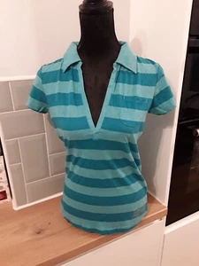 Rip Curl Ladies Blue ‘Bird of Paradise’ Striped T Shirt Size M - BNWT - Picture 1 of 11