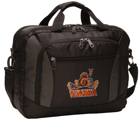 UVA Laptop Bag VIRGINIA Peace Frog Computer Bags Messenger LOADED With POCKETS! Cover