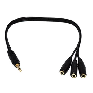 3.5mm Male Plug to 1/8" 3.5mm 3 Output Stereo Female Audio Splitter Cable - Picture 1 of 1