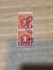 US 1931 Scott #J80 Postage due 1c Stamp Used Pair - #E203 - Picture 1 of 2