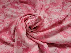 Pink Pixel Camouflage Stretch Knit Fabric One Piece 66" W x 1 yard 12" L New - Picture 1 of 6