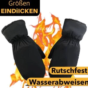 Thermo Winter Handschuhe Damen Herren Warme Fahrrad Fausthandschuhe Schwarz - Bild 1 von 6