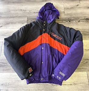 Vintage Phoenix Suns Jacket Medium Delong Puffer Coat 80s 90s PHX Neon Hoodie