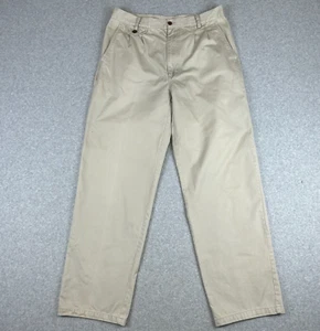 Wrangler Pants Men's Size 33 Beige Pleated Front Pockets Country Western - Picture 1 of 15