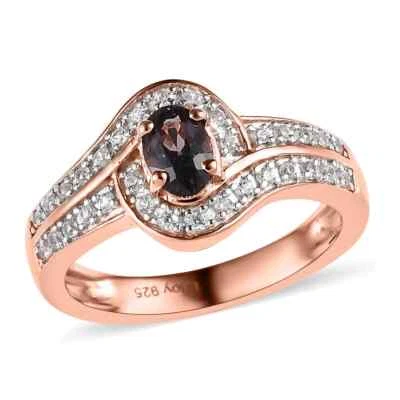 0.90ctw Tanzanian Lavender Spinel & Zircon Halo Ring Vermeil Plated Size 6 - Image 1 of 4